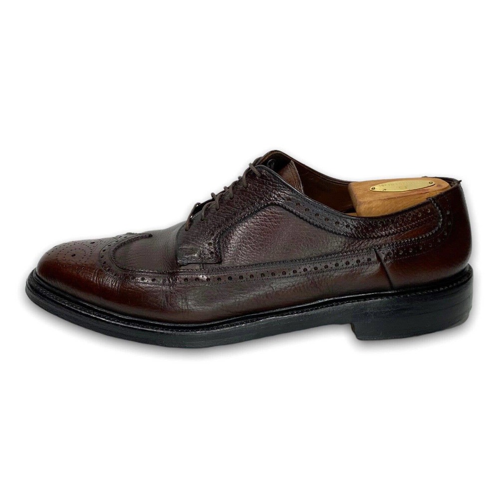 Vintage 70s Mens Towncraft Brown Leather Longwing Oxfords Size 10 D V-Cleat - Picture 5 of 13
